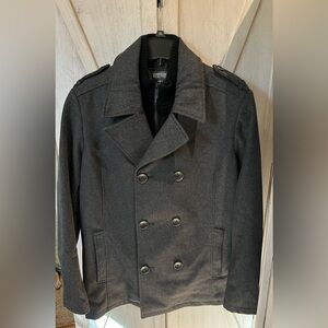 Kenneth Cole Reaction Dark Gray Pea Coat